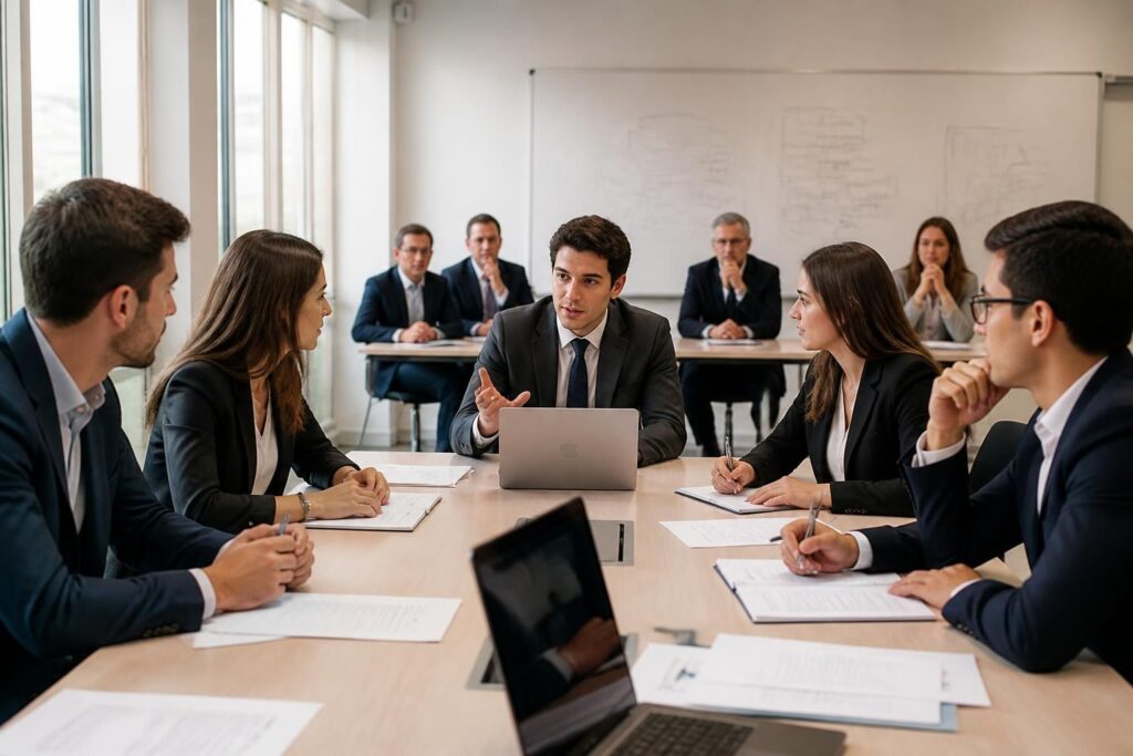 découvrez le déroulement détaillé d'une épreuve collective lors des oraux d'école de commerce, avec des conseils pour bien se préparer et réussir en groupe.